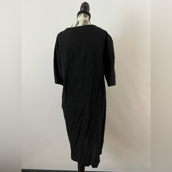 Black dress/ cover up with tassels and v neck design - Picture 3 of 8